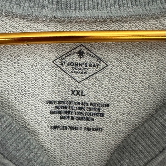 ST. JOHN'S BAY GREY WITH EMBROIDERED FLOWERS WITH MOCK SLEEVES SWEATER - Picture 5 of 6